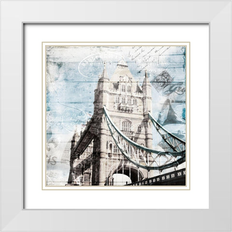Postcard From London White Modern Wood Framed Art Print with Double Matting by Villa, Mlli