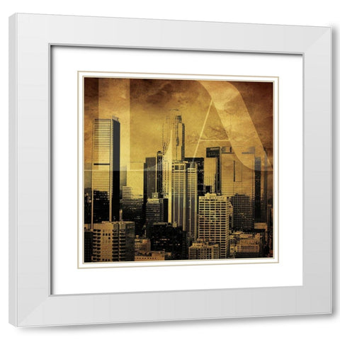 Golden LA White Modern Wood Framed Art Print with Double Matting by Villa, Mlli
