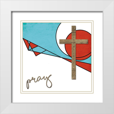 Abstract Pray White Modern Wood Framed Art Print with Double Matting by Villa, Mlli