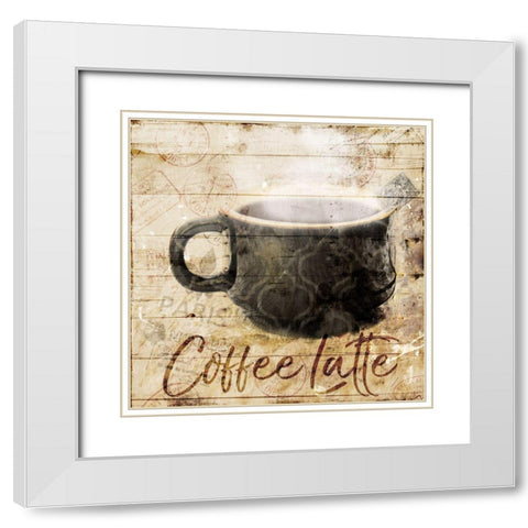 Postcard From Coffee White Modern Wood Framed Art Print with Double Matting by Villa, Mlli
