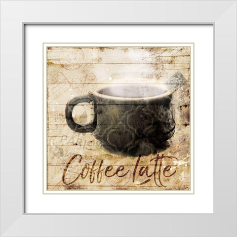 Postcard From Coffee White Modern Wood Framed Art Print with Double Matting by Villa, Mlli