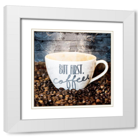 But First White Modern Wood Framed Art Print with Double Matting by Villa, Mlli