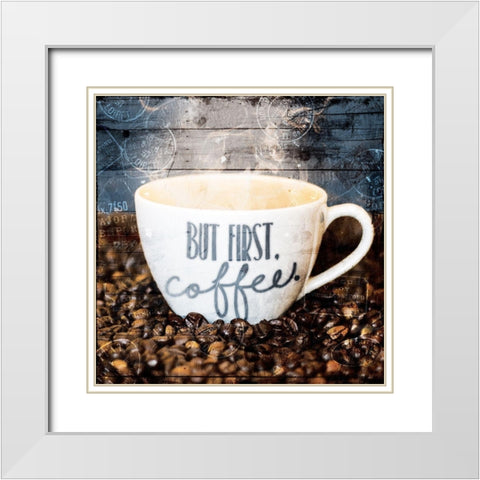But First White Modern Wood Framed Art Print with Double Matting by Villa, Mlli