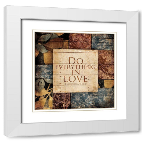 In Love White Modern Wood Framed Art Print with Double Matting by Villa, Mlli