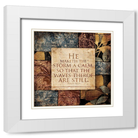 Calm Storm White Modern Wood Framed Art Print with Double Matting by Villa, Mlli
