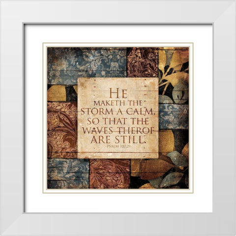 Calm Storm White Modern Wood Framed Art Print with Double Matting by Villa, Mlli