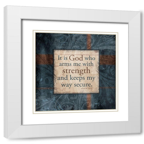 God Strength White Modern Wood Framed Art Print with Double Matting by Villa, Mlli