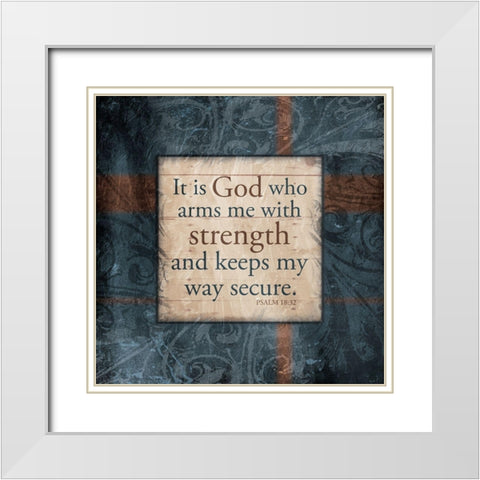 God Strength White Modern Wood Framed Art Print with Double Matting by Villa, Mlli