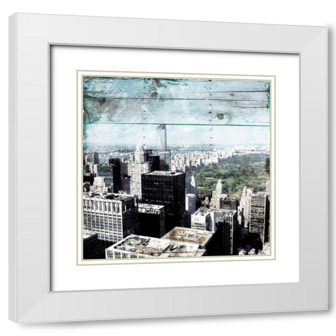Postcard From Central White Modern Wood Framed Art Print with Double Matting by Villa, Mlli