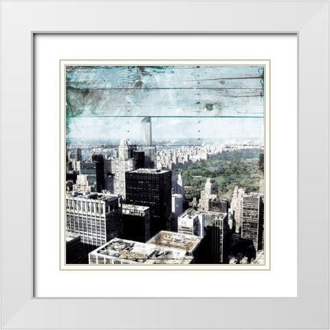 Postcard From Central White Modern Wood Framed Art Print with Double Matting by Villa, Mlli