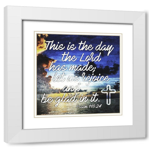 Rejoice White Modern Wood Framed Art Print with Double Matting by Villa, Mlli