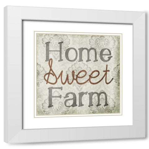Home Sweet Farm White Modern Wood Framed Art Print with Double Matting by Villa, Milli