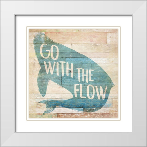 Flow White Modern Wood Framed Art Print with Double Matting by Villa, Mlli