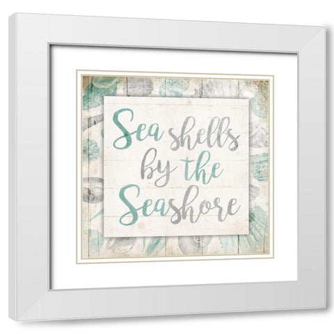 Seashore White Modern Wood Framed Art Print with Double Matting by Villa, Mlli
