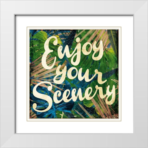 Enjoy The Scenery White Modern Wood Framed Art Print with Double Matting by Villa, Mlli