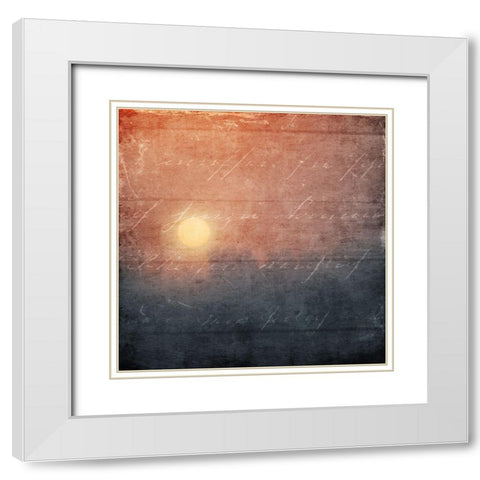 Wooden Sunset White Modern Wood Framed Art Print with Double Matting by Villa, Mlli