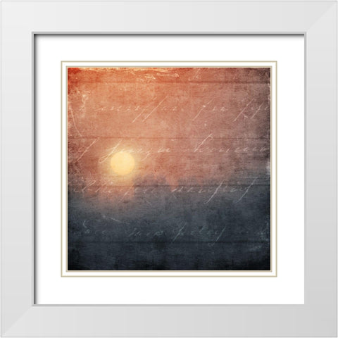 Wooden Sunset White Modern Wood Framed Art Print with Double Matting by Villa, Mlli