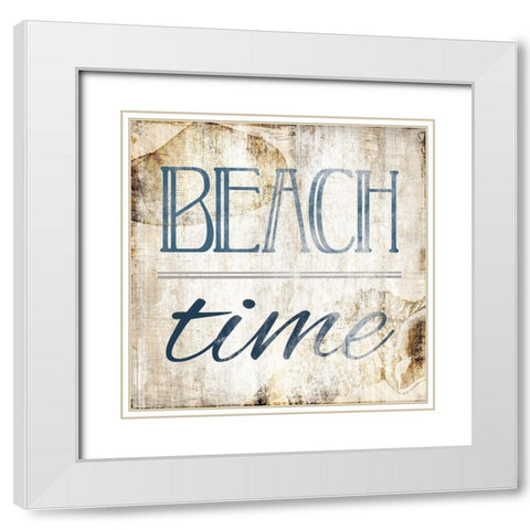 Beach Time White Modern Wood Framed Art Print with Double Matting by Villa, Mlli