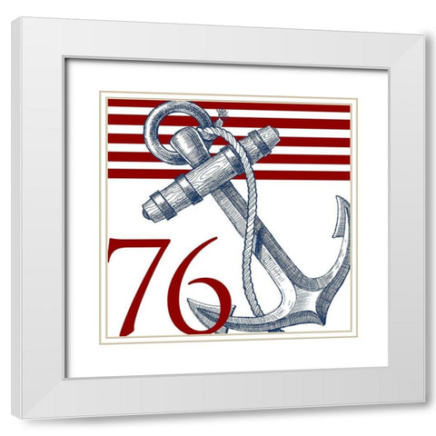 Anchor And Enjoy White Modern Wood Framed Art Print with Double Matting by Villa, Mlli