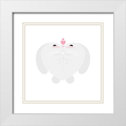 Bunny Hug White Modern Wood Framed Art Print with Double Matting by Villa, Mlli