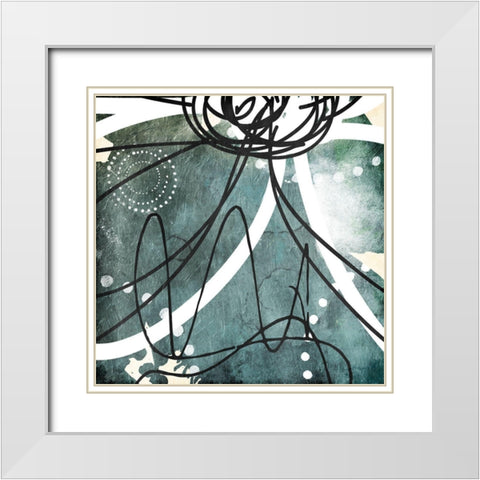 Blue Lines Day One White Modern Wood Framed Art Print with Double Matting by Villa, Milli
