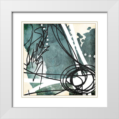 Blue Lines Day Two White Modern Wood Framed Art Print with Double Matting by Villa, Milli