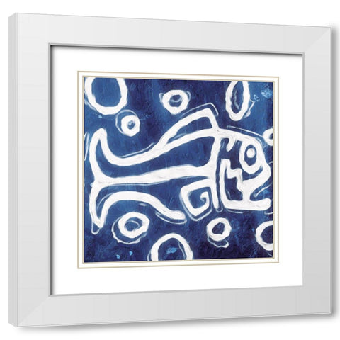 Abstract Fish White Modern Wood Framed Art Print with Double Matting by Villa, Milli