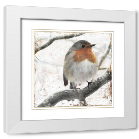 Cold Bird White Modern Wood Framed Art Print with Double Matting by Villa, Mlli