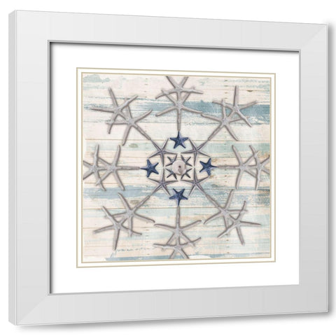 Star Flake 2 White Modern Wood Framed Art Print with Double Matting by Villa, Milli