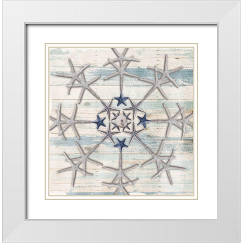 Star Flake 2 White Modern Wood Framed Art Print with Double Matting by Villa, Milli