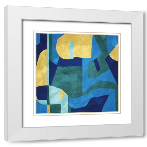 Abstract Geo White Modern Wood Framed Art Print with Double Matting by Villa, Milli