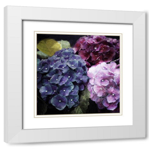 Purple Flower Bushels White Modern Wood Framed Art Print with Double Matting by Villa, Mlli
