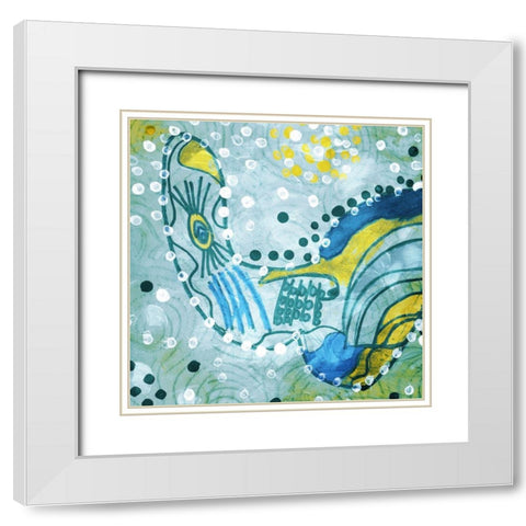 Abstract Life White Modern Wood Framed Art Print with Double Matting by Villa, Mlli