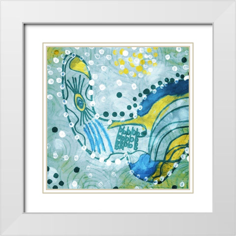 Abstract Life White Modern Wood Framed Art Print with Double Matting by Villa, Mlli
