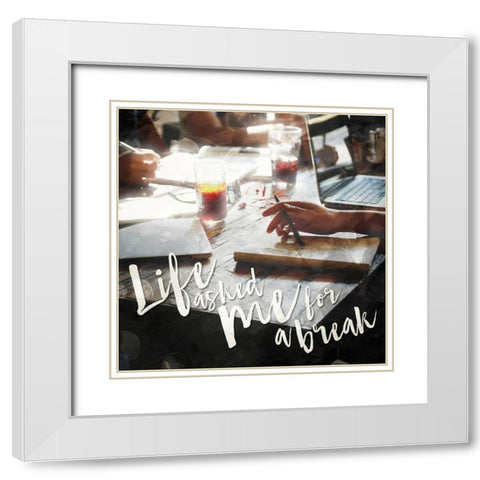 Life Break White Modern Wood Framed Art Print with Double Matting by Villa, Mlli