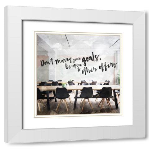 Marry Goals White Modern Wood Framed Art Print with Double Matting by Villa, Mlli