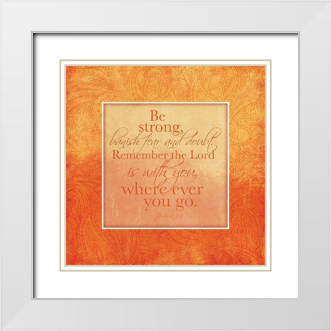 Orange Religious White Modern Wood Framed Art Print with Double Matting by Villa, Mlli