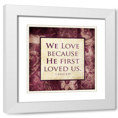 We Love White Modern Wood Framed Art Print with Double Matting by Villa, Mlli