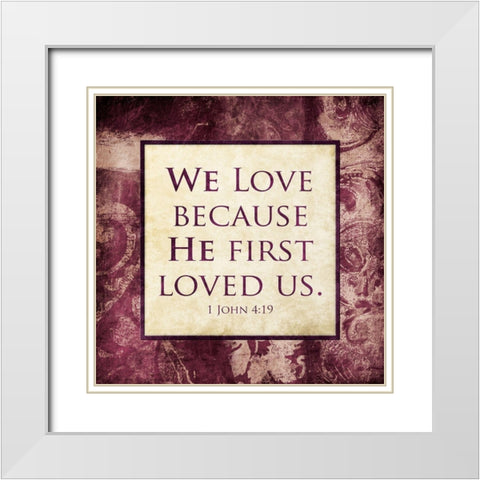 We Love White Modern Wood Framed Art Print with Double Matting by Villa, Mlli