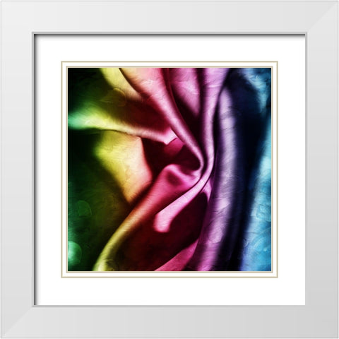 Colorful Folds B White Modern Wood Framed Art Print with Double Matting by Villa, Mlli