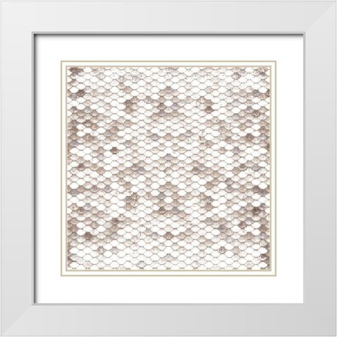 White Stone Scales White Modern Wood Framed Art Print with Double Matting by Villa, Mlli
