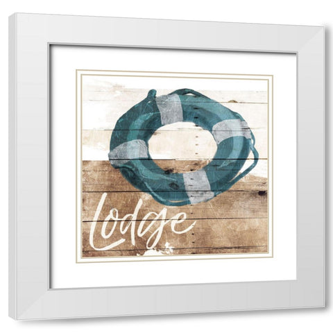 Lodge Lifesaver White Modern Wood Framed Art Print with Double Matting by Villa, Mlli