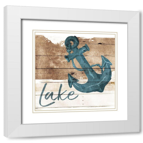 Lake Anchor White Modern Wood Framed Art Print with Double Matting by Villa, Mlli