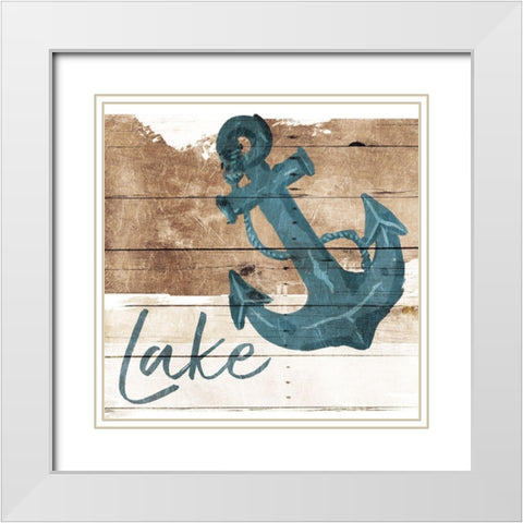 Lake Anchor White Modern Wood Framed Art Print with Double Matting by Villa, Mlli