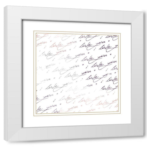 I Love You White Modern Wood Framed Art Print with Double Matting by Villa, Mlli