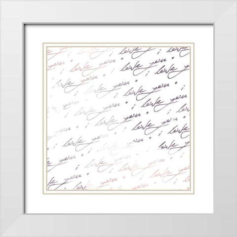 I Love You White Modern Wood Framed Art Print with Double Matting by Villa, Mlli
