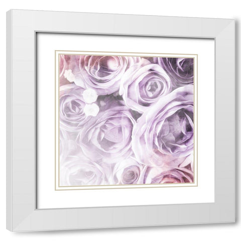 Soft Purple Flowers White Modern Wood Framed Art Print with Double Matting by Villa, Mlli