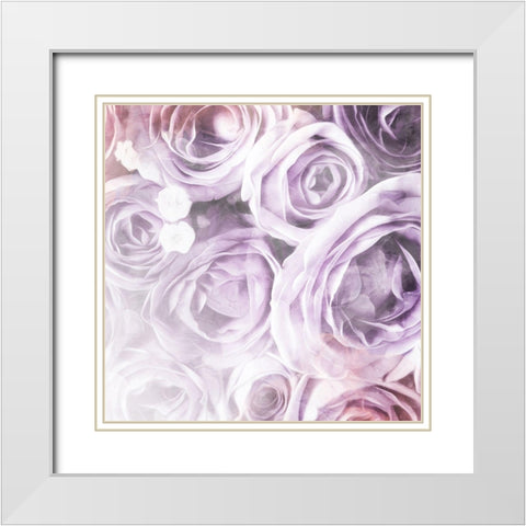 Soft Purple Flowers White Modern Wood Framed Art Print with Double Matting by Villa, Mlli