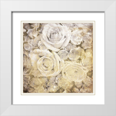 Soft White Yellow Roses White Modern Wood Framed Art Print with Double Matting by Villa, Mlli