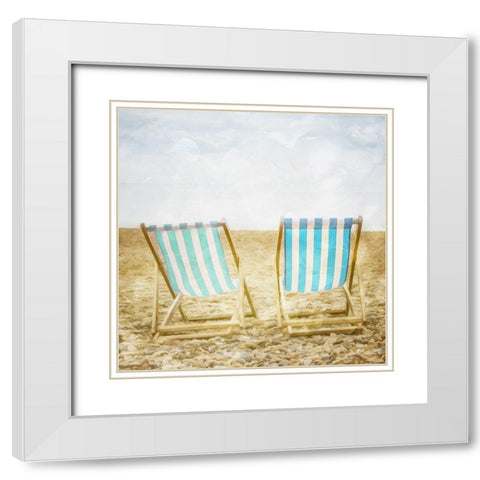 Lets Watch The Water White Modern Wood Framed Art Print with Double Matting by Villa, Mlli